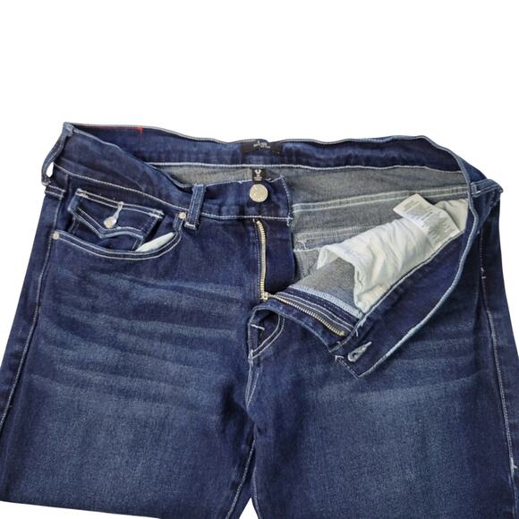 True Religion Jeans 36x31 Geno Relaxed Slim Dark Wash Stretch Flap Thick Stitch - Picture 3 of 11